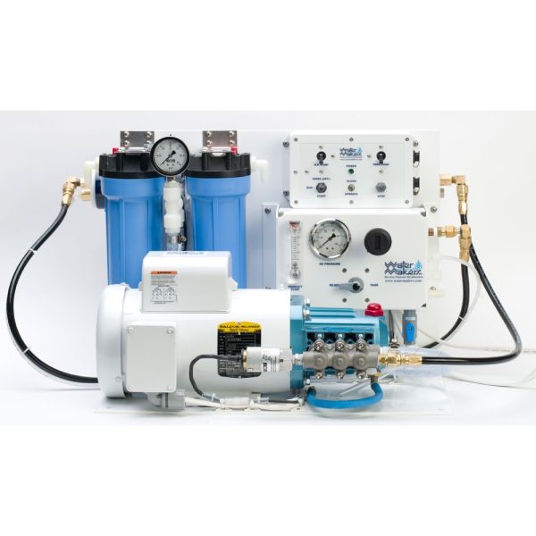 Watermaker ISL-200 reverse osmosis operating system with blue tubes